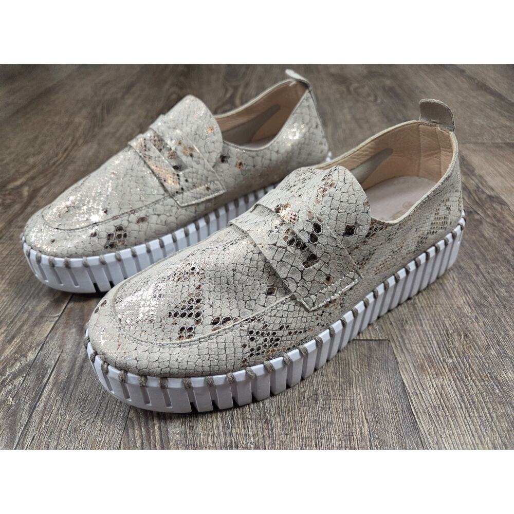 Ilse Jacobsen Women's Tulip 3868 Flats Wheat Beige Gold Metallic Shoes Euro 39